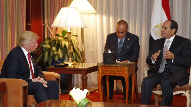 ترامب التقى السيسي خلال حملته الانتخابية وأكد له دعم واشنطن القوي "لحرب مصر على الإرهاب"