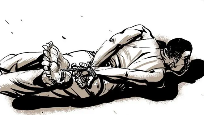 በጄል ኦጋዴን እስረኞች የሚሰቃዩበትን መንገድ የሚያሳይ ንድፍ