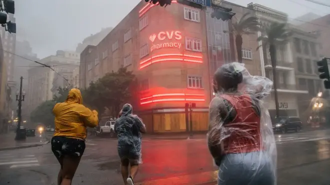 Residents who stayed in New Orleans have been told to take cover