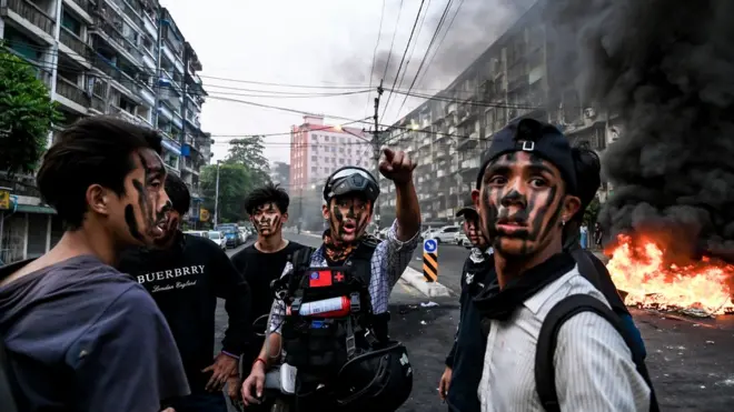 протесты в мьянме