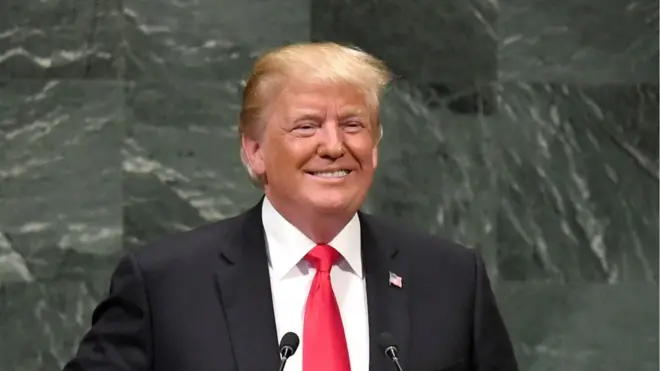 US President Donald Trump at the UN in New York, 24 September