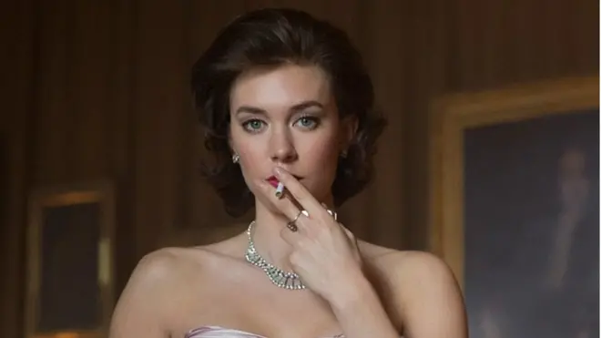 Vanessa Kirby como la princesa Margarita en The Crown.