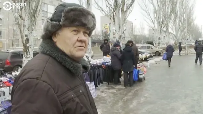 Рынок в городе Часов Яр недалеко от Бахмута.