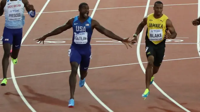 Justin Gatlin kazandığı an