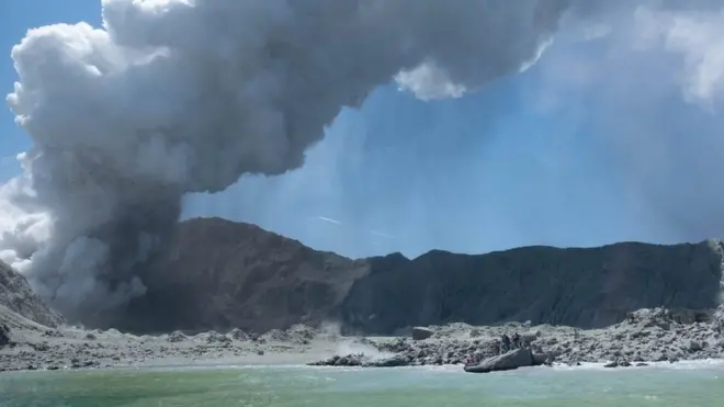 New Zealand's White Island spewing steam and ash