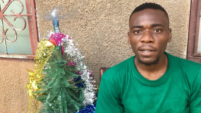 Plastic bottle Christmas tree don make son orphans dem smile