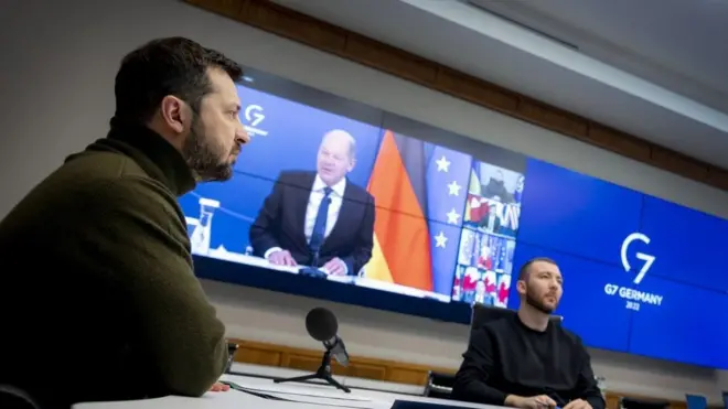 Зеленський по відеозв'язку звертається до лідерів "Великої сімки" 12 грудня