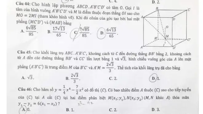 Đề toán THPT năm nay