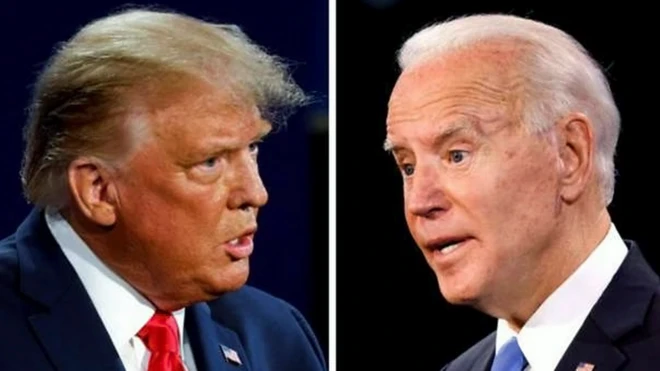 Trump and Biden thumb