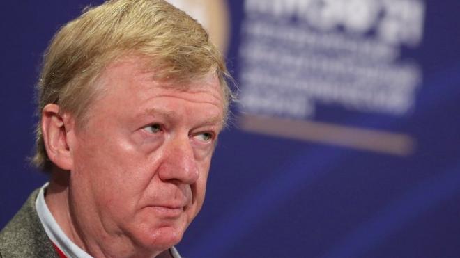 Anatoly Chubais, special representative of Russian President Vladimir Putin, attends a session of the St. Petersburg International Economic Forum (SPIEF) in Saint Petersburg, Russia, June 3, 202