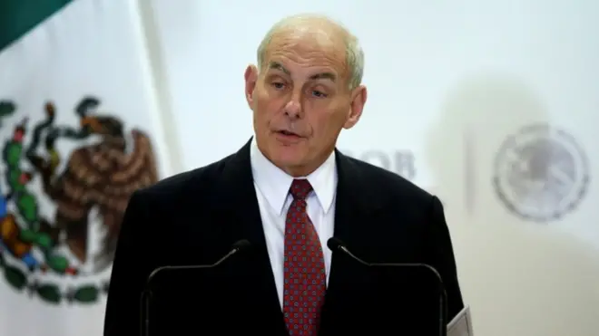 Mr Kelly visited Mexico shortly after Mr Trump's election victory