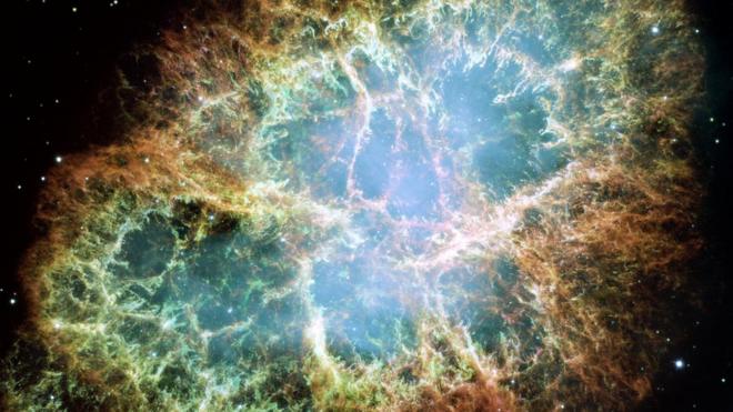 Nebulosa del Cangrejo fotografiada por la NASA.