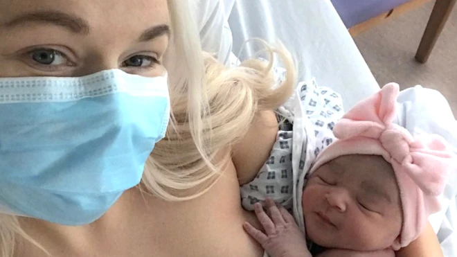 Rebecca Campbell and baby