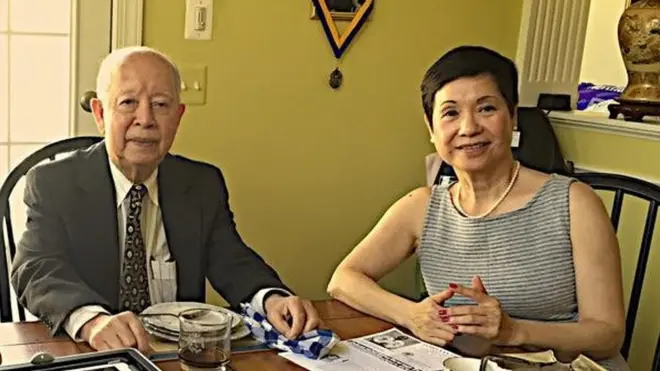 Ông bà Lâm Ngươn Tánh tại tư gia hồi năm 2015