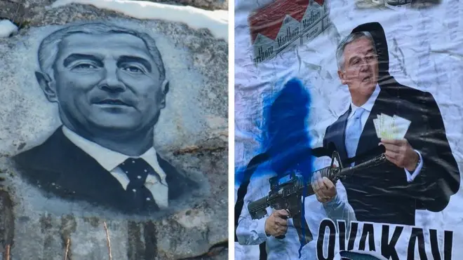 Milo Đukanović u Nikšiću - od lika naslikanog na steni do postera sa optužbama za umešanost u kriminal