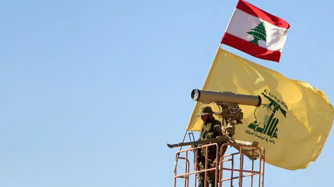 Hizbullah (berbendera kuning) merupakan salah satu pendukung pemerintah Suriah dalam melawan ISIS dan pemberontak lainnya.