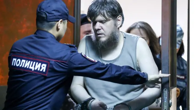 Андрей Попов, известный как "бог Кузя", на оглашении приговора в Пресненском суде Москвы