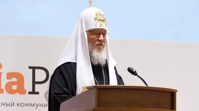 Патриарх Кирилл выступает перед студентами