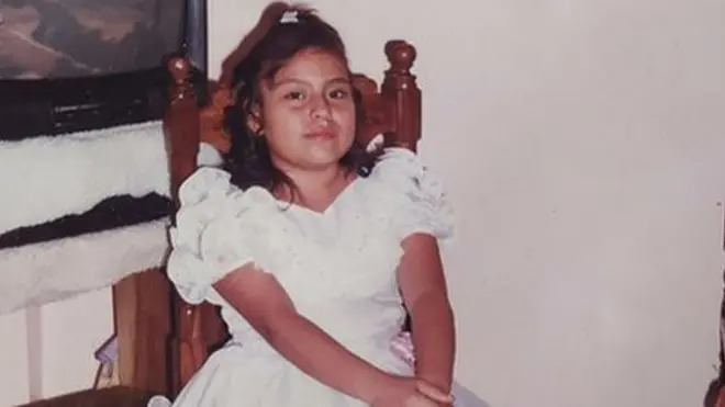 Paola Guzmán cuando tenía 11 años.