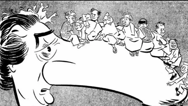 बाळासाहेब ठाकरे यांनी काढलेलं व्यंगचित्र