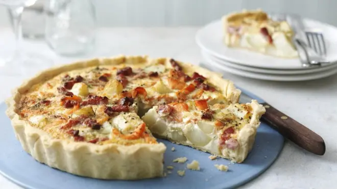 кіш з лососем