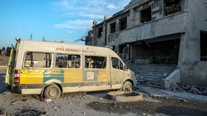 Kafr Nabl hastanesi enkazı