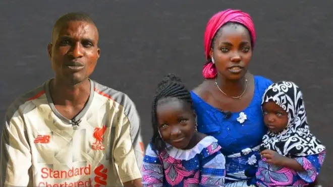 Risikata oloju buluu, ọkọ rẹ ati ọmọdebinrin rẹ mejeeji