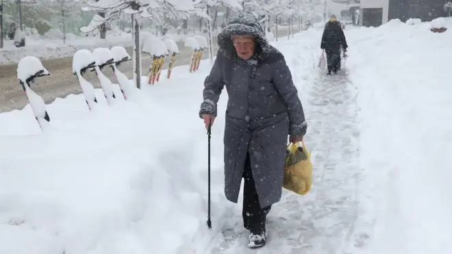 Снегопад в России