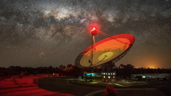 กล้องโทรทรรศน์วิทยุพาร์กส์ (Parkes Telescope) ที่รัฐนิวเซาท์เวลส์ของออสเตรเลีย