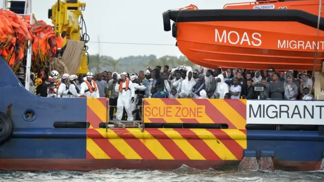 Plenti migrant di use ship to travel from dia kontri go anoda one but most time na illegal