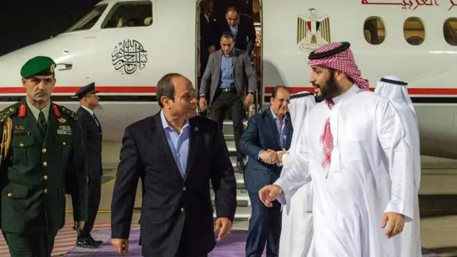 الرئيس المصري، عبد الفتاح السيسي وولي العهد السعودي محمد بن سلمان