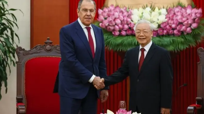 Tổng Bí thư Nguyễn Phú Trọng tiếp Bộ trưởng Ngoại giao Liên bang Nga