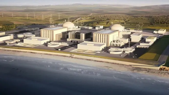 Hinkley Point nükleer enerji santralinin planlanan görünümü