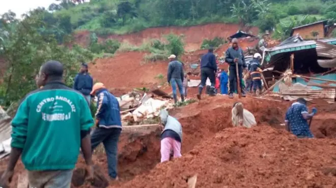 Eboulement de terrain à Bafoussam au Cameroun