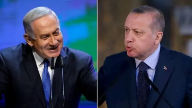 Benjamin Netanyahu (kiri) dan Recep Tayyip Erdogan memiliki sejarah saling memusuhi.