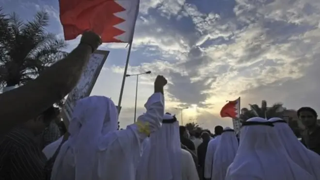 سزا کی خبر ظاہر ہونے کے بعد سنیچر کو بحرین میں احتجاجی مظاہرہ کیا گیا