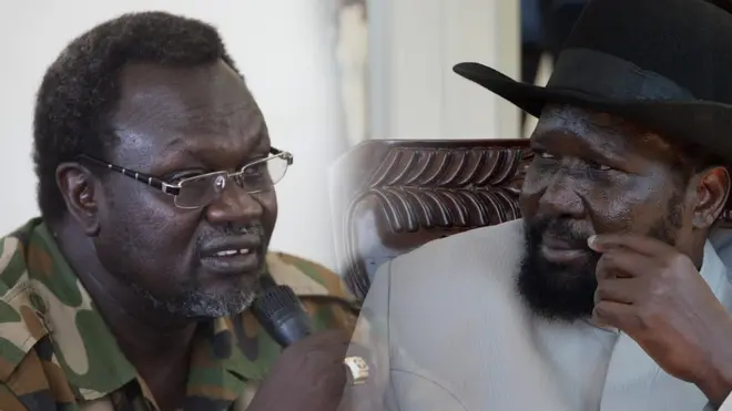 Pirezidantii Sudaan Kibba Saalva Kiir fi Riyeek Machaar