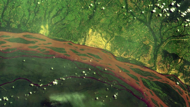 The Congo river and surrounding forests
