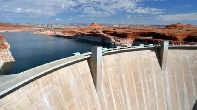 Lake Mead at the Hoover dam in the US has seen water levels decline in recent years