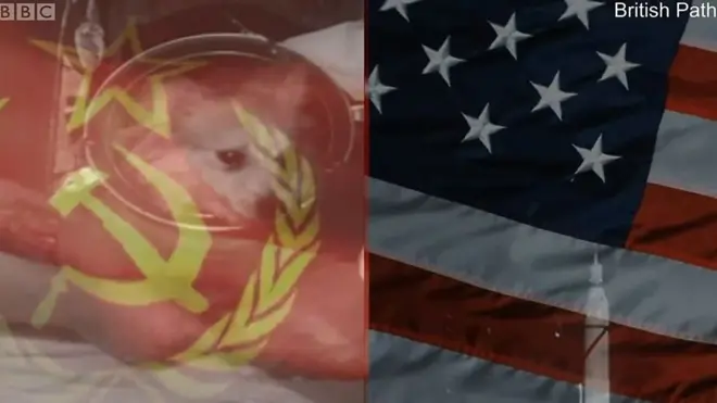 ธงชาติโซเวียตและสหรัฐฯ