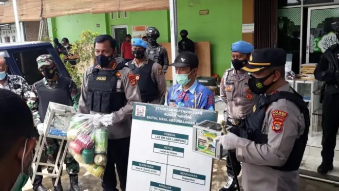 Polda Lampung melakukan menyita kotak amal dari LAZ BM ABA yang diduga untuk mendanai jaringan Jamaah Islamiah (JI ).