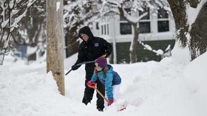 Nearly 4,000 people remained without power in Buffalo, New York on Tuesday