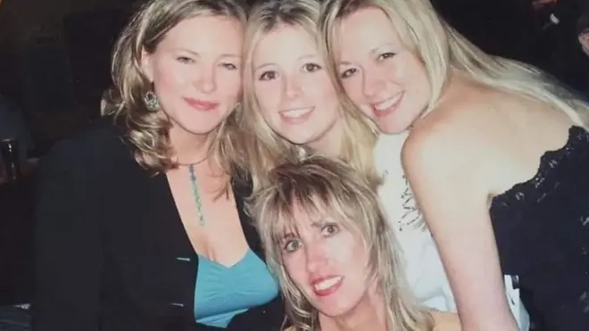 Ms Carlson (L) with her mum Linda Haythorne (bottom), and sisters Chelsea (C) and Tara (R)