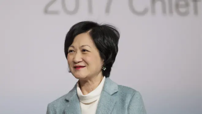 叶刘淑仪在宣布竞选大会上（15/12/2016）