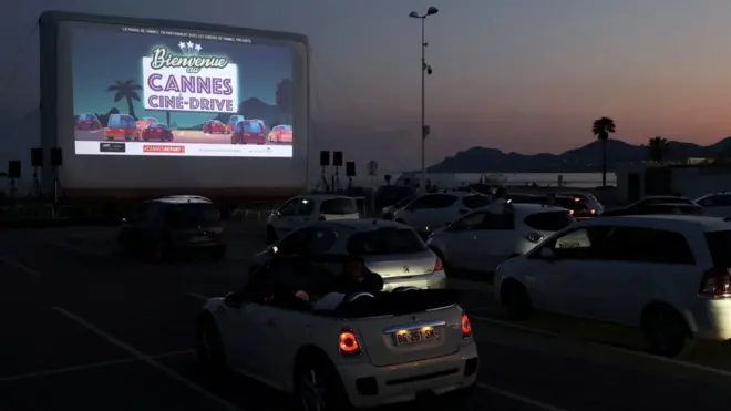Автокинотеатр в Канне 20 мая 2020 года