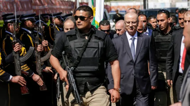 Korumaları eşliğinde 13 Mart'ta Gazze Şeridi'ne giden Filistin Yönetimi Başbakanı Rami Hamdallah, Hamas güvenlik güçlerince karşılandı