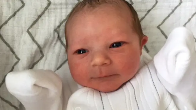 Mrs Kinloch said her husband was aware she had gone into labour - with baby Ariya born just five hours later