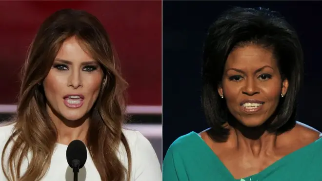 Мелания Трамп и Барак Обама