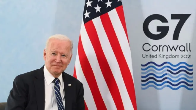 جو بايدن في قمة مجموعة السبع