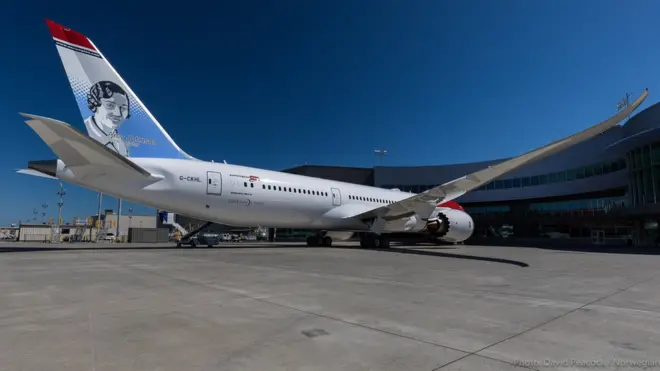 El avión que logró el récord lleva la imagen de Amy Johnson, quien en 1930 fue la primera mujer en pilotear sola desde Inglaterra hasta Australia.